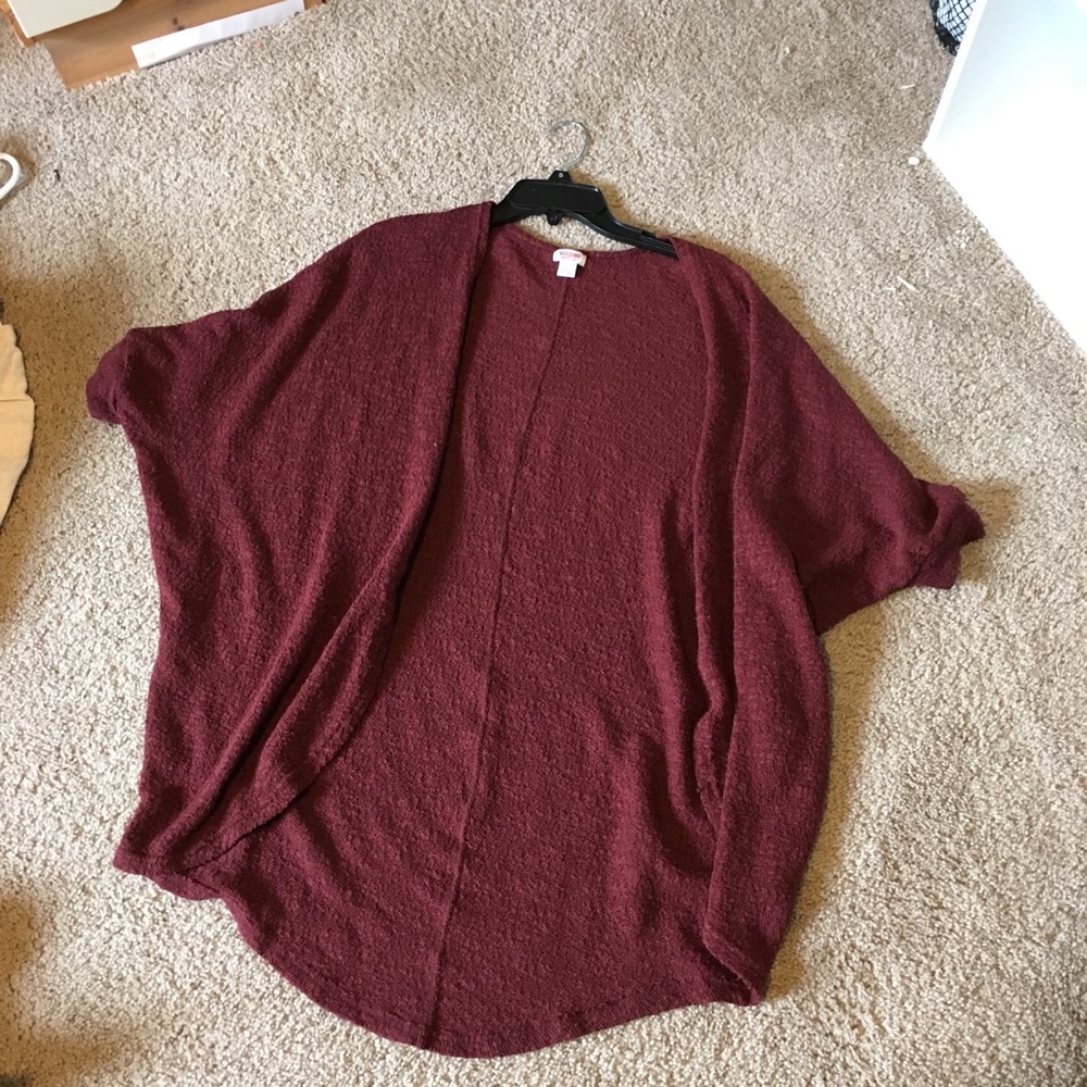 Red cardigan